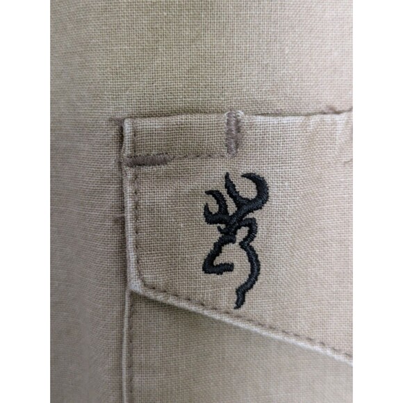 VTG Mens Denim Shirt Adult XL Khaki Brown Cowboy Western Rodeo Snap - Picture 3 of 13